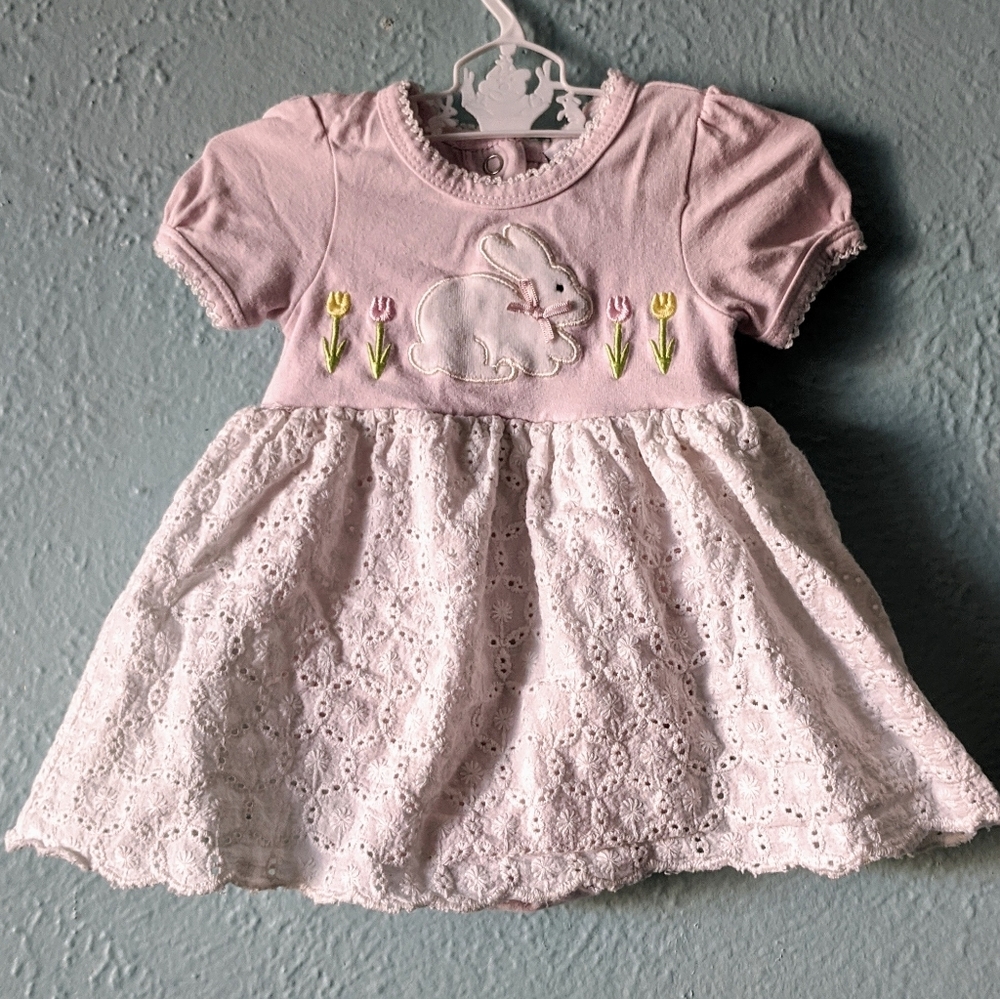 🌷Easter Dress, Pink and white, Babygirl Size 6 months